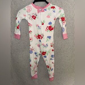 The Beaufort Bonnet Company Pink and Red Floral Footie
